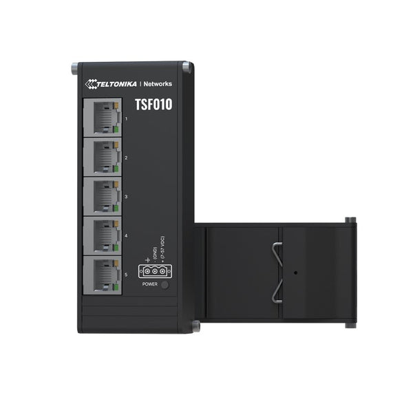 Teltonika Flat Ethernet Switch, 3-Pin Power Input, Flat and compact design, Plug-and-Play, 7-57 VDC, PSU excluded