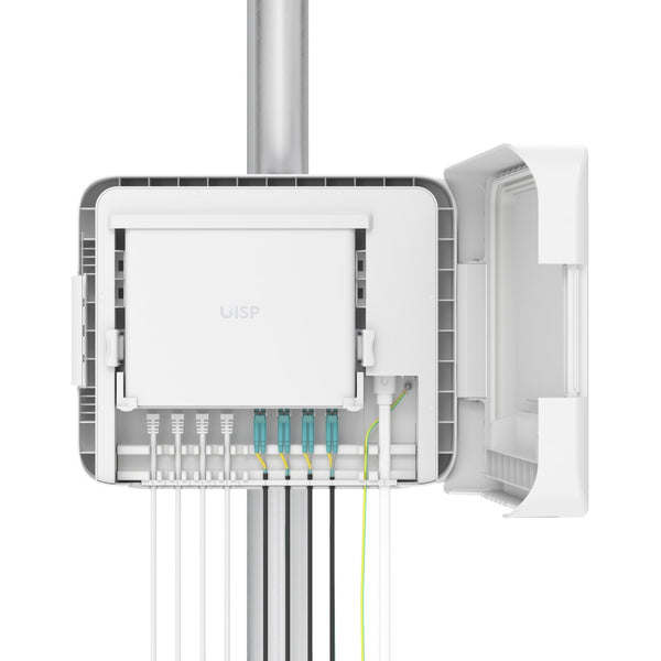 Ubiquiti UISP Box Plus, IPX6-rated Water Resistance, Enclosure for UISP Switch Plus, Pole /Wall-mount, Includes Fiber Strain Relief Kit, 2Yr Warr