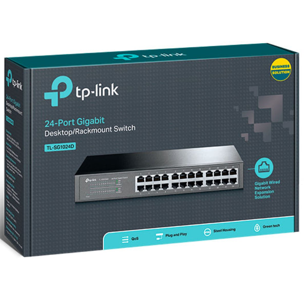 TP-Link TL-SG1024D 24-Port Gigabit Desktop/Rackmount Unmanaged Switch energy-efficient Supports MAC Plug & play 48Gbps Switching Capacity