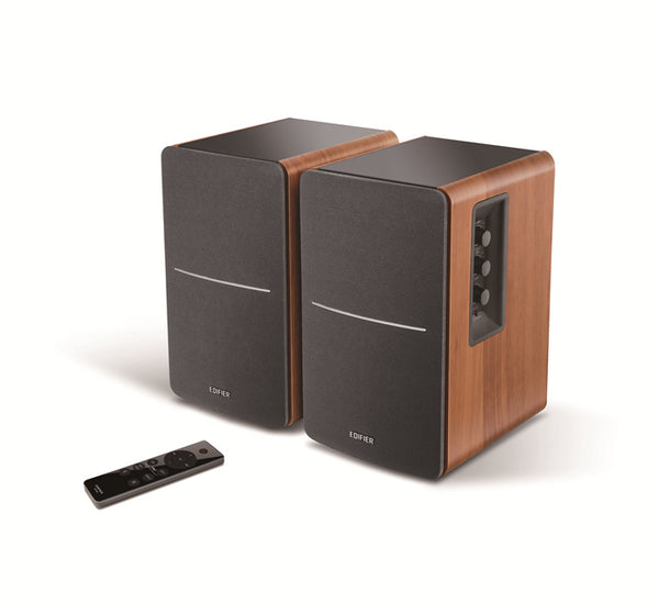 Edifier R1280DBS - 2.0 Lifestyle Bookshelf Bluetooth Studio Speakers - Optical/Coaxial, Bluetooth, Line In1, Line2, R/L: 21W+21W Brown