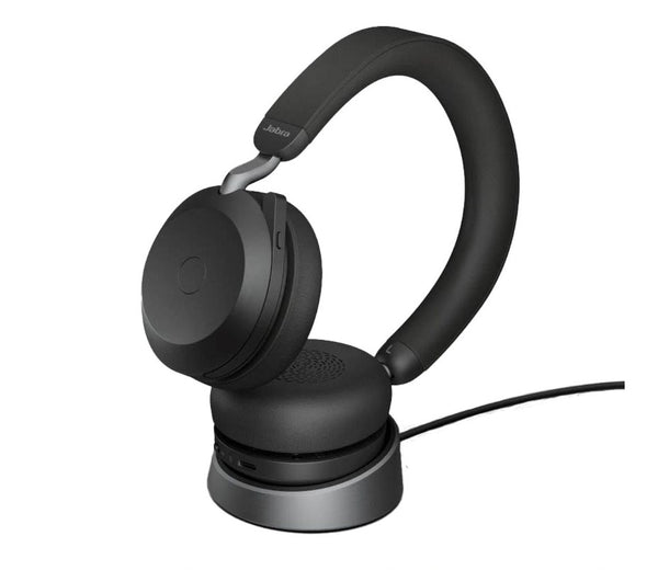 Jabra Evolve2 75 - USB-A Link380a UC Stereo Black, Advanced ANC, 30m Wireless Range, Dual Bluetooth Connectivity, 36 Hours Battery Life, Busylight