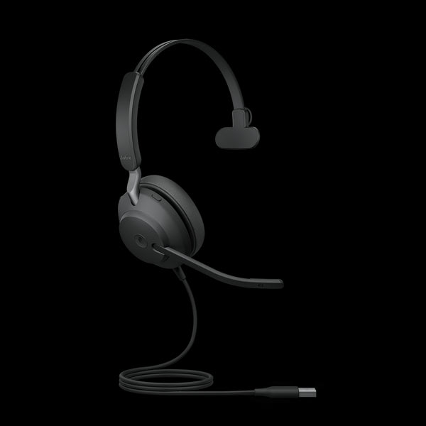 Jabra Evolve2 40 SE Wired USB-A MS Mono Headset, 360° BusyLight, Noise Isolationg Ear Cushions, 2Yr Warranty, Plug-and-play, 3-Microphone Technology