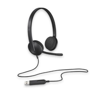 Logitech H340 Plug-and-Play USB Headset with Noise Cancelling Microphone Comfort Design for Windows Mac Chrome 2yr wty Headphones