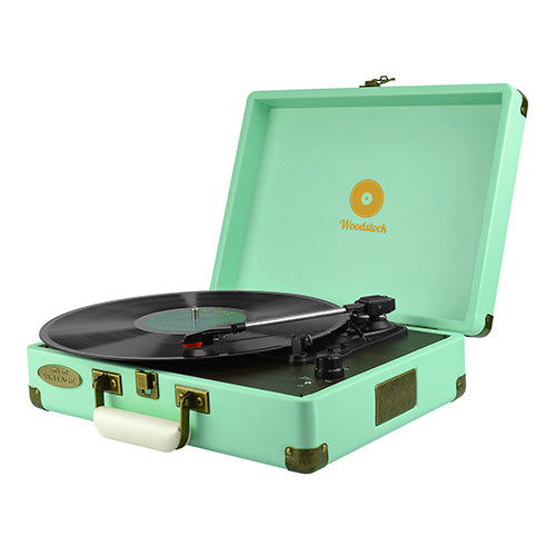 mbeat® Woodstock Retro Turntable Player TIIFFANY BLUE