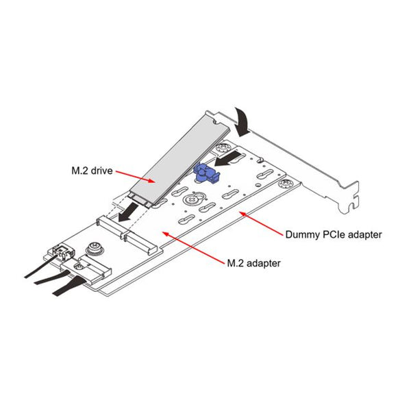 LENOVO ThinkSystem M.2 SATA/NVMe 2-Bay Enablement PCIe Adapter for SR250v2 ST250V2