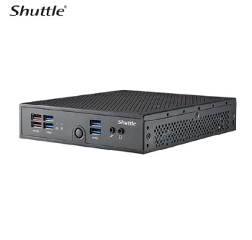 Shuttle XPC SLIM Barebone - Core i5-1335U (15W), 2x DDR5, 2x M.2 2280, HDMI, DP, VGA, COM, 2 x LAN, (5G LTE optional), 90W, fanless,