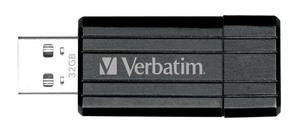 Verbatim Store'n'Go Pinstripe USB Drive 32GB USB Storage Drive Memory Stick (Black) 2 Years Limited Warranty