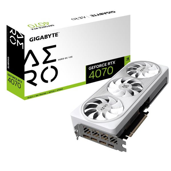 Gigabyte nVidia GeForce RTX 4070 AERO OC 12GD 1.0  GDDR6X Video Card, PCI-E 4.0, 2565 MHz Core Clock, 3x DP 1.4a, 1x HDMI 2.1