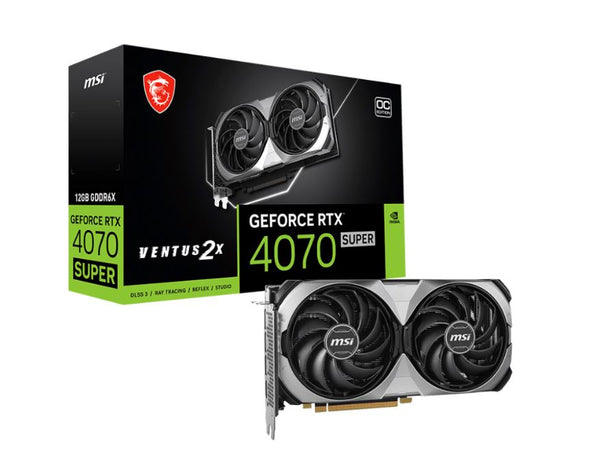 MSI GeForce RTX 4070 SUPER 12G VENTUS 2X OC Video Card  2505 MHz Boost Clock, 12GB GDDR6X,DisplayPort x 3 (v1.4a),HDMI x 1