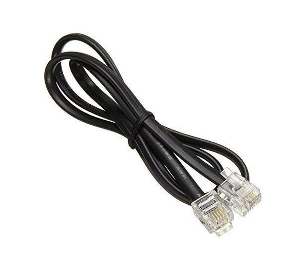 8Ware RJ11-RJ11 2m Telephone Line Cord 6P4C to 6P4C Plug Black 28AWG