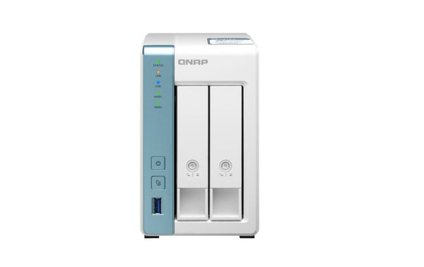 QNAP TS-231P3-4G 2 Bay NAS AnnapurnaLabs, an Amazon company Alpine AL314, 4-core, 1.7GHz 4GB SO-DIMM DDR3 Hot-swappable 1x 2.5GbE 3x USB 3.2 2yrs waty