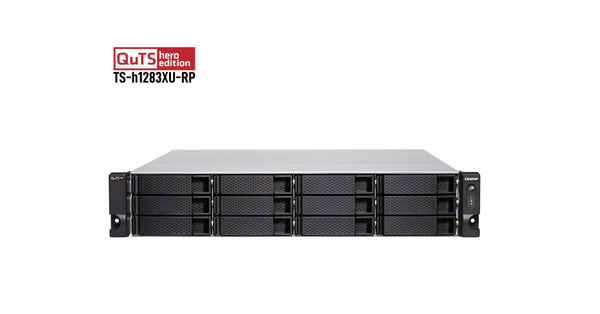 Qnap 12-Bay NAS Intel® Xeon® E-2236 6 cores/12 threads 3.4 GHz processor 128 GB DDR4 ECC (4 x 32 GB) redundant power supply no rail kit