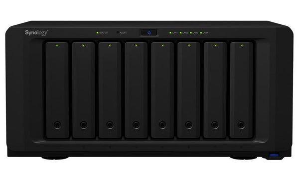 Synology DiskStation DS1821+ 8 Bay NAS AMD Ryzen V1500B 4-core 2.2 GHz 4 GB DDR4 ECC SODIMM 4xUSB3.2 2x eSATA 4xRJ-45 1GbE LAN Scalable.3 year Wty