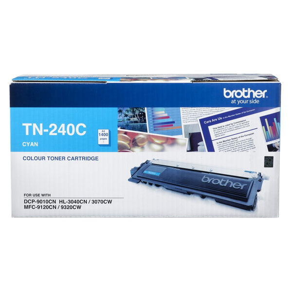 TN-240C COLOUR LASER TONER - CYAN TONER CARTRIDGE TO SUIT HL-3040CN/3045CN/3070CW/3075CW, DCP-9010CN, MFC-9120CN/9125CN/9320CW/9325CW - 1,400 PAGES