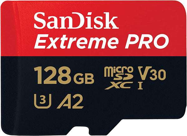 SanDisk Extreme Pro 128GB microSD SDHC SQXCG 170MB/s 90MB/s V30 U3 C10 UHS-1 4K UHD Shock temperature water & X-ray proof with SD Adaptor