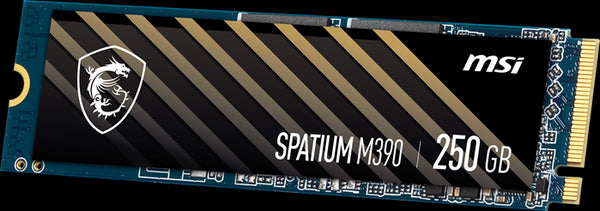 MSI SPATIUM M390 NVMe M.2 SSD 250GB, 3300 MB/s Read, 1200 MB/s Write, PCI-E 3.0, 150 TBW, 5 Year Warranty