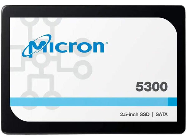 Micron 5300 PRO 960GB 2.5' SATA Enterprise SSD 540R/520W MB/s 95K/35K IOPS 2628TBW 1.5DWPD 3M hrs MTTF AES 256-bit encryption Server Data Centre 5yrs