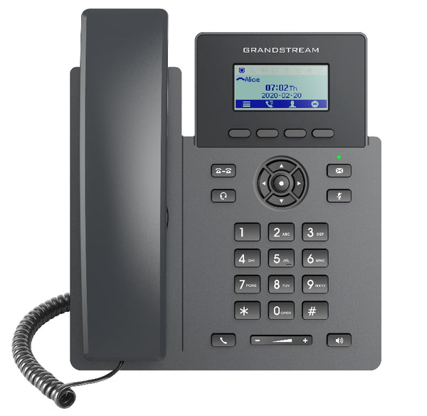 Grandstream GRP2601P Carrier Grade  2 Line IP Phone, 2 SIP Accounts, 2.2' LCD, 132x48 Screen, HD Audio, Powerable Via POE, 5 way Conference, 1Yr Wty