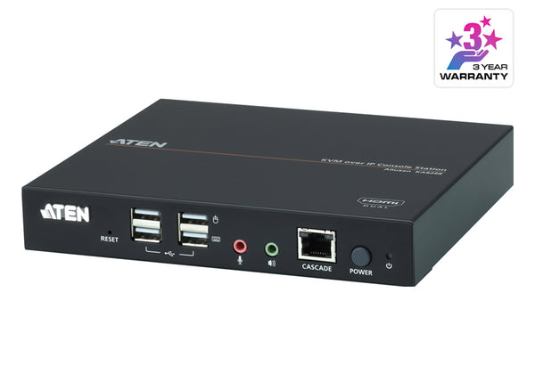 Aten Dual HDMI USB KVM Console station for selected Aten KNxxxx KVM over IP series, supports full HD with small form factor design for 0U rack space