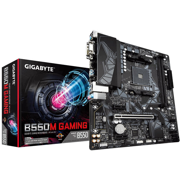 Gigabyte B550M GAMING AMD Ryzen M-ATX Motherboard 2xDDR4 4xSATA 1xM.2 RAID LAN  1xPCIEx16 HDMI DVI-D 6xUSB3.2 4xUSB2.0