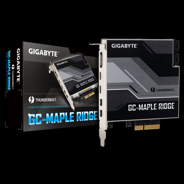 Gigabyte Maple Ridge Thunderbolt 4 Certified Add-in Card, Dual Thunderbold 4 (USB-C) Ports, 1x DisplayPort 1.4, 2x Mini-DisplayPort In