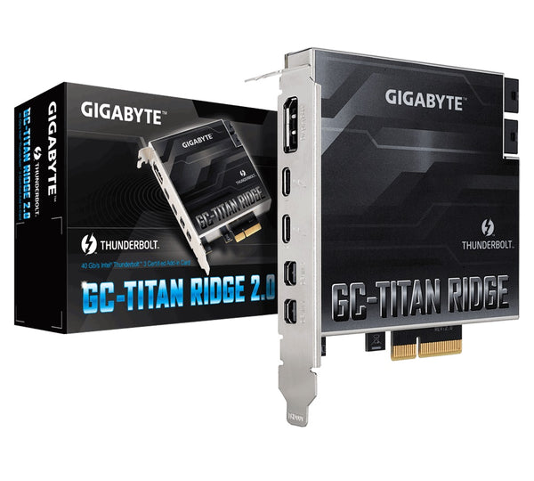 Gigabyte TITAN Ridge Rev2 Dual Thunderbolt 3 Card for Z490 H470 Series 3 Ports USB-C 40 Gb/s DisplayPort 1.2 4K Daisy-chain up to 12 Devices