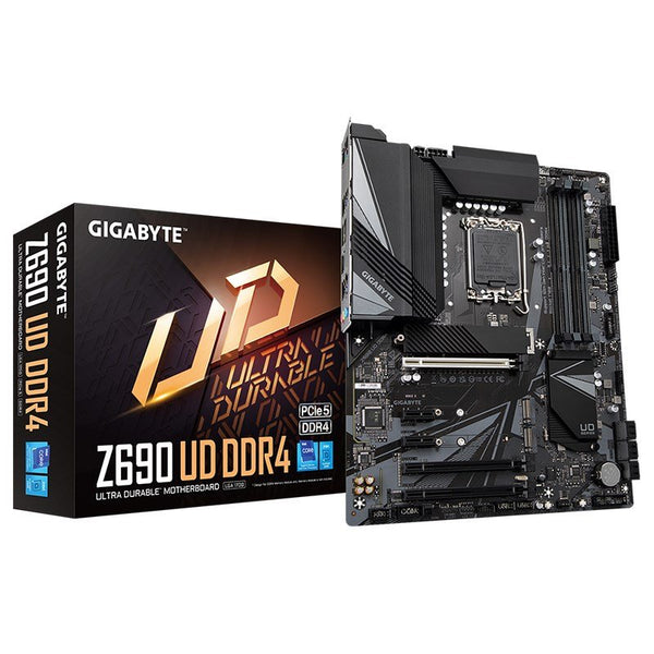 Gigabyte Z690 UD DDR4 Intel LGA 1700 ATX Motherboard, 4x DDR4 ~128GB, 3x PCI-E x16, 2x PCI-E x1, 3x M.2, 6x SATA3, 1x USB-C, 5x USB 3.2, 4x USB 2.0