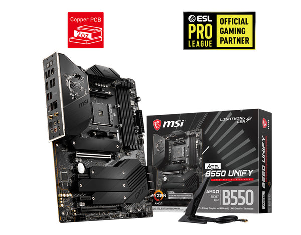 MSI MEG B550 UNIFY AMD AM4 Ryzen ATX Motherboard DDR4 PCI-e 4.0 4x M.2 6x SATA 5x USB 3.2 Gen 2 2x USB 3.2 Gen 1 8x USB 2.0 Intel Wifi 6