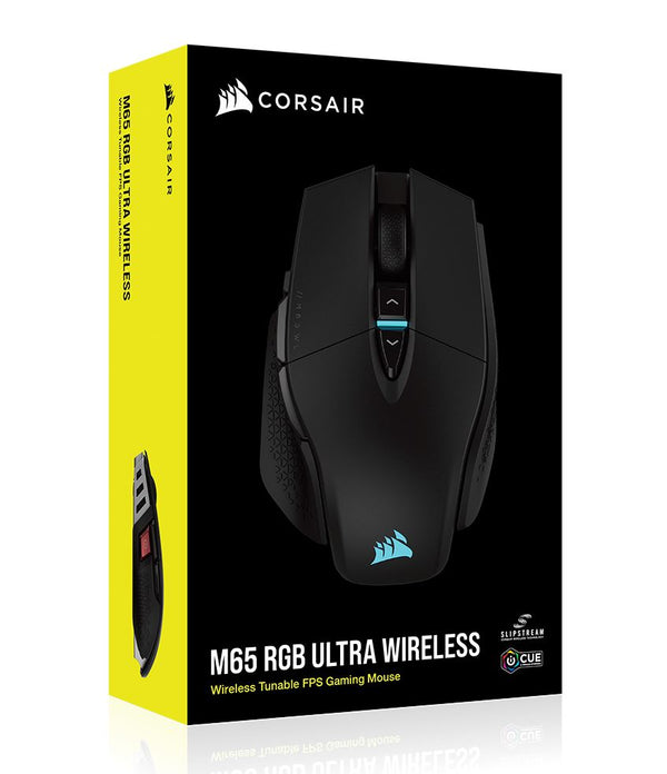 Corsair M65 RGB Ultra Wireless Tunable FPS Gaming Mouse Black, CORSAIR MARKSMAN 26,000 DPI Optical Sensor, iCUE Software.