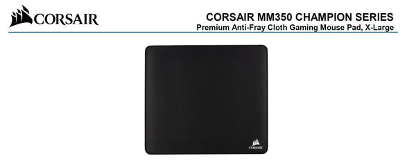 Corsair MM350 Champion Series X-Large Anti-Fray Cloth Gaming Mouse Pad. 450x400mm 2 Years Warranty (LS)