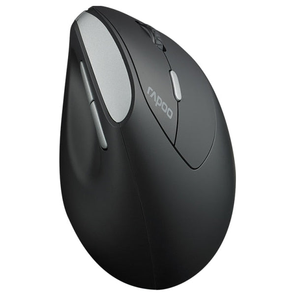 (LS) RAPOO MV20 Ergonomic Vertical Wireless Mouse 6 Buttons 800/1200/1600 DPI Optical Silent Click Mice - Black (LS> EV250)