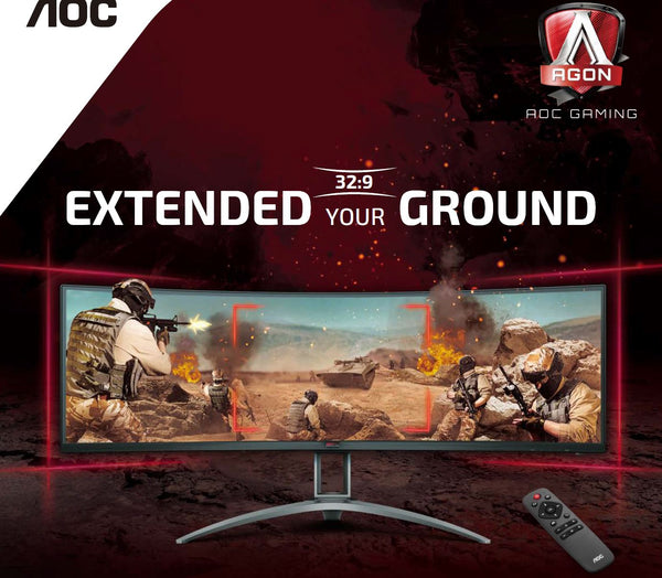 AOC 49' Curved 5K 5120 x 1440 DQHD, USB-C, Freesync 2, HDR400, 120Hz,1ms, 2H, 2DP, VA , Speaker, HAS, VESA 100x100, HDMI 2.0,  Top of Line Monitor (LS