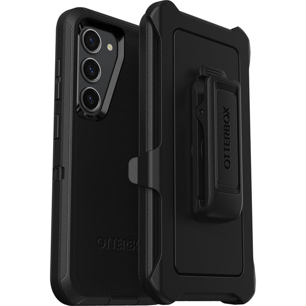 OtterBox Defender Samsung Galaxy S23 5G (6.1') Case Black - (77-91036), DROP+ 4X Military Standard, Multi-Layer, Included Holster, Raised Edges,Rugged