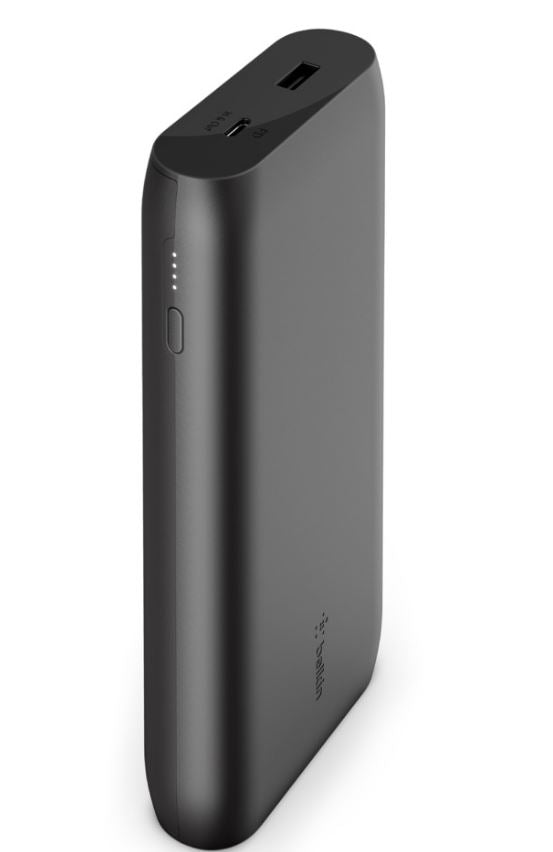 Belkin BOOST CHARGE Power Bank 5K (12W USB-A port) - Black(BPB004btBK),6 in./15cm USB-C to USB-A cable included,USB-C port recharges faster