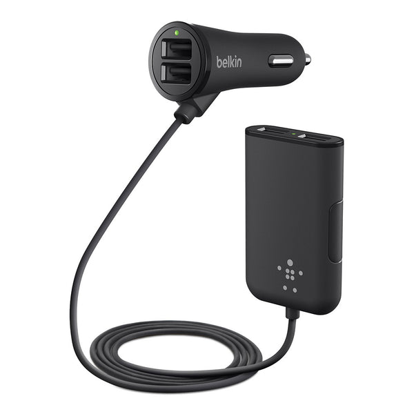 Belkin Road Rockstar: 4 Port USB Backseat Car Charger - Black