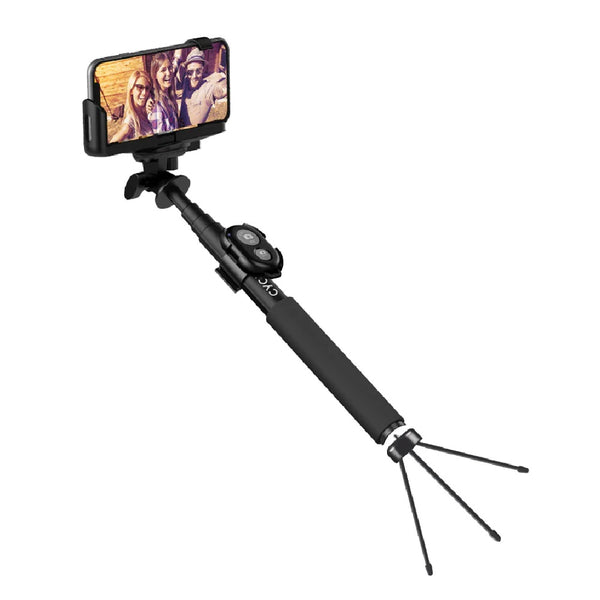 Cygnett GoStick Bluetooth Selfie Stick & Tripod - Black (CY1735UNSES), Versatile Functionality, Bluetooth Camera Control, Telescopic stick – 62cm