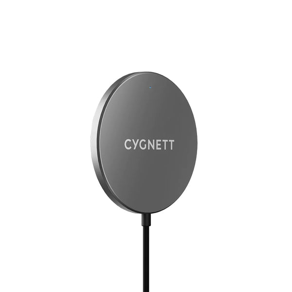 Cygnett MagCharge 15W Fast Magnetic Wireless Charging Cable (1.2M) - Black (CY3757CYMCC), MagSafe & Qi Compatible, Perfect Align,Seamless Charging