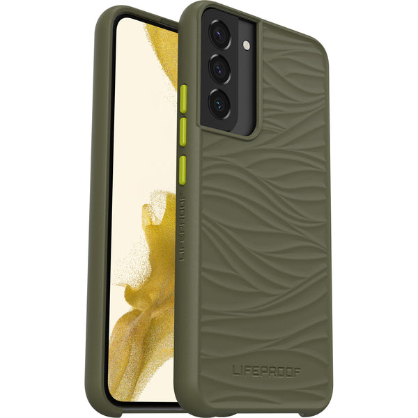 LifeProof WAKE Case for Samsung Galaxy S22+ - Gambit Green (Olive/Lime) (77-86652), DropProof, Ultra-thin, One-piece design, Mellow wave pattern