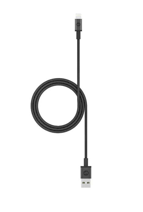 Mophie Lightning to USB-A Cable (1M) - Black (409903214), Durable Connectors, Reinforced Armored Core, Durable, Braided Nylon Exterior Cable