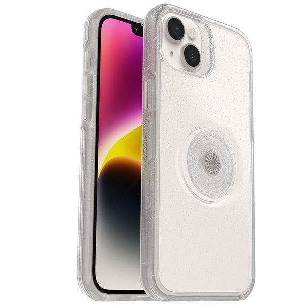 OtterBox Otter + Pop Symmetry Clear Apple iPhone 14 Plus Case Stardust Pop (Clear Glitter) - (77-88789), Antimicrobial, DROP+ 3X Military Standard