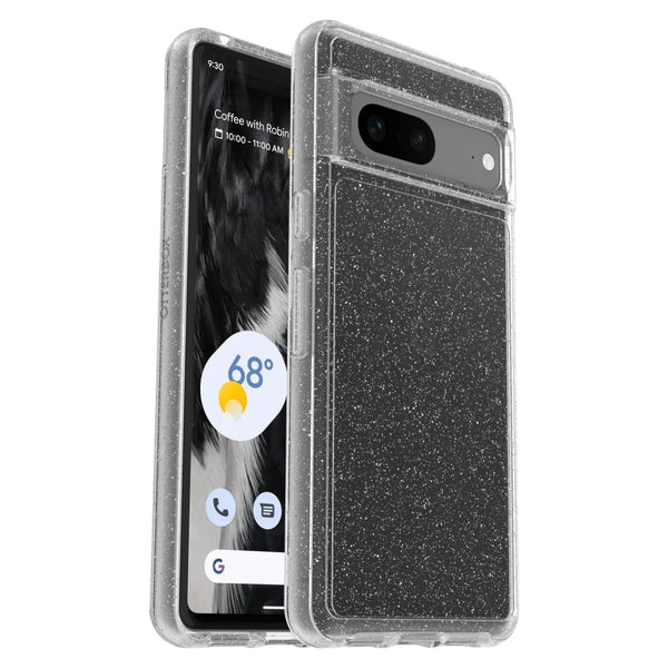 OtterBox Symmetry Clear Google Pixel 7 5G (6.3') Case Stardust (Clear Glitter) - (77-89945), Antimicrobial, DROP+ 3X Military Standard, Raised Edges