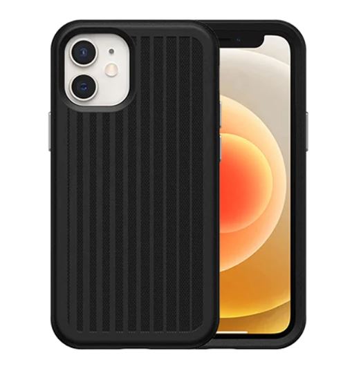 OtterBox Apple iPhone 12 Mini Antimicrobial Easy Grip Gaming Case - Squid Ink (Black) (77-80694), 3X Military Standard Drop Protection