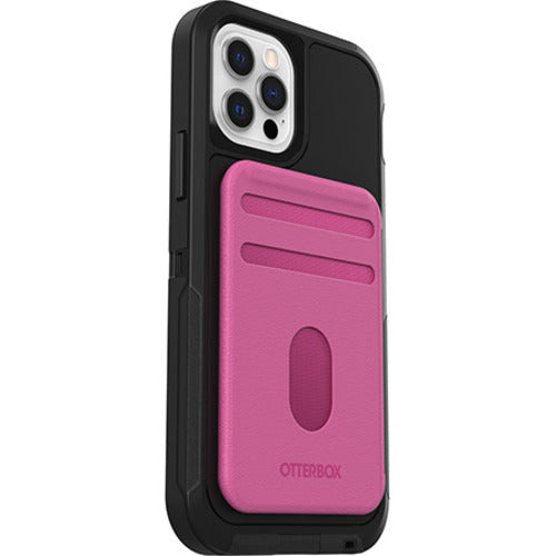 OtterBox Wallet for MagSafe - Strawberry Pink (77-82595), Soft touch, Durable Synthetic Leather, Strong Magnetic alignment, Detachable wallet