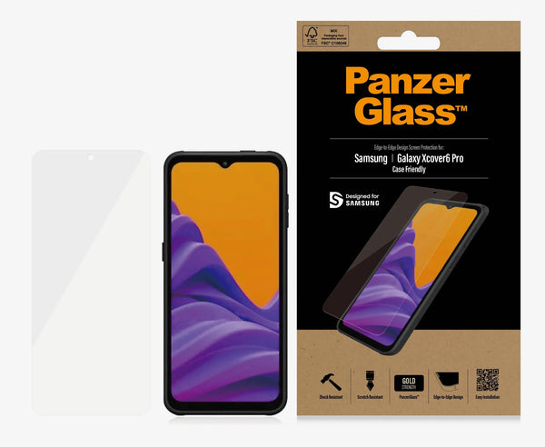 PanzerGlass Samsung Galaxy XCover6 Pro (6.6') / Galaxy XCover Pro 2 Screen Protector Edge-to-Edge - (7309),Scratch & Shock Resistant,Gold Strength,2YR