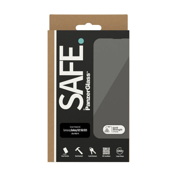 PanzerGlass SAFE Samsung Galaxy S22 5G (6.1')/Galaxy S23 5G (6.1') Screen Protector Ultra-Wide Fit -(SAFE95097), Scratch & Shock Resistant, 2YR