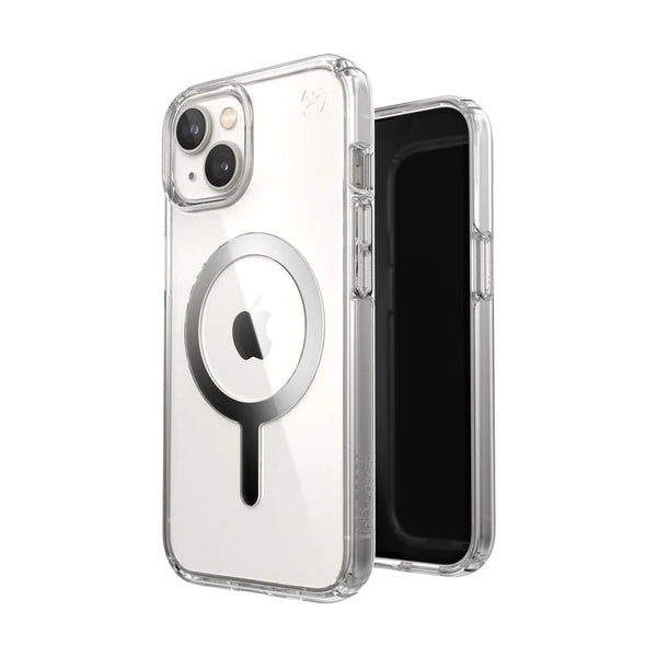 Speck Apple iPhone 14 Perfect Clear + Magsafe Case Chrome - Clear/Silver (150061-3080), Up to 13-foot Drop Protection for Extreme Durability