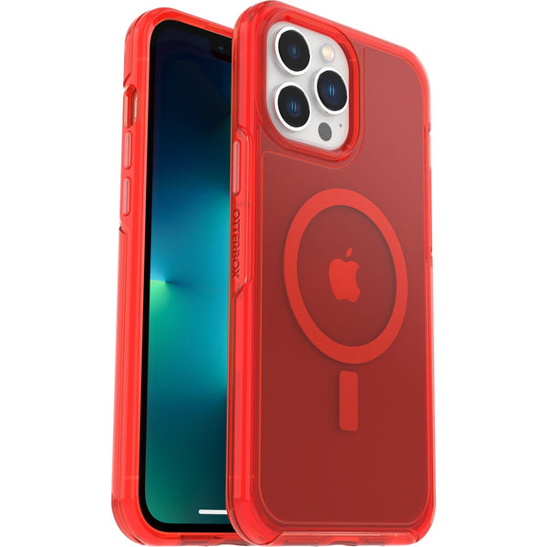 OtterBox Symmetry+ Clear MagSafe Apple iPhone 13 Pro Max / iPhone 12 Pro Max Case In The Red - (77-83666), Antimicrobial, DROP+ 3X Military Standard