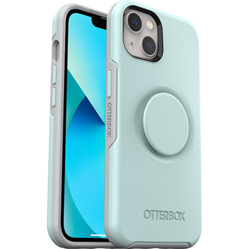 OtterBox Apple iPhone 13 Otter + Pop Symmetry Series Antimicrobial Case - Tranquil Waters (Light Teal / Grey) (77-85382), Durable Protection