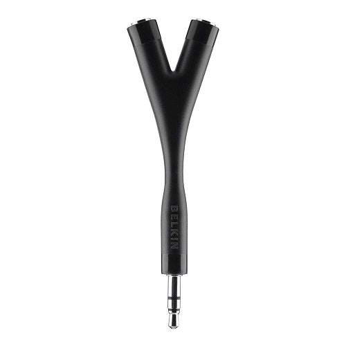 Belkin Speaker and Headphone Splitter - Black (AV10044bt), Share Audio on Two Headphone Sets, Connect to any device with a 3.5mm jack