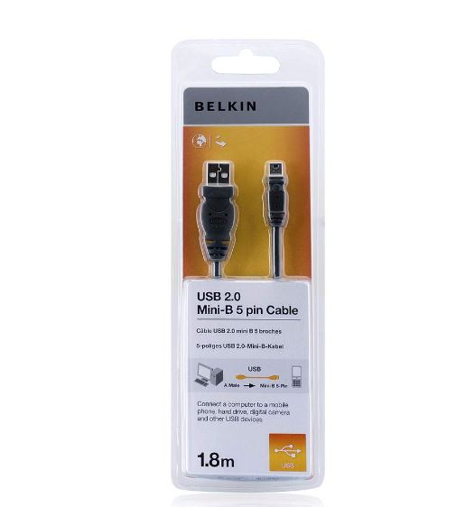 Belkin Micro-USB Cable + adapter - Black(F3U155bt1.8M), Cable length 1.8M, fast, consistent, and error-free data transfers up to 480Mbps